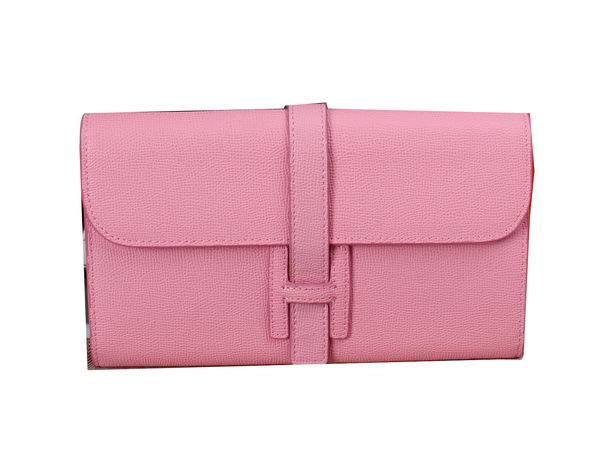 Hermes Jige Clutch Bag Calfskin Leather H8057 Pink Hermes Jige Clutch Bag Calfskin Leather H8057 Pink