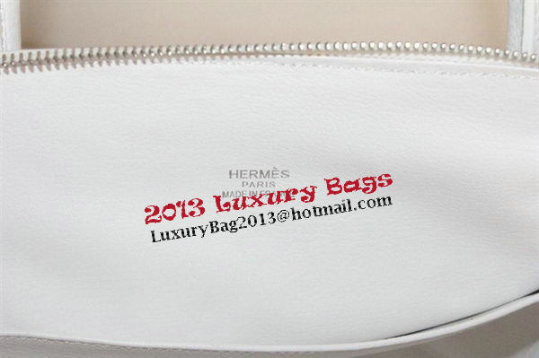 Hermes Bolide 37CM Calfskin Leather Tote Bags H509084 White Hermes Bolide 37CM Calfskin Leather Tote Bags H509084 White