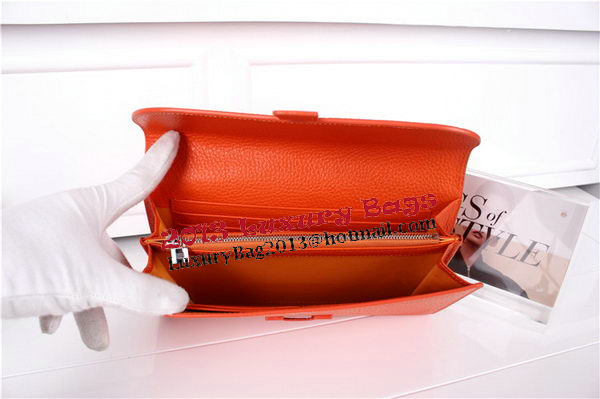 Hermes Jige Clutch Bag Calfskin Leather HQ864 Orange Hermes Jige Clutch Bag Calfskin Leather HQ864 Orange