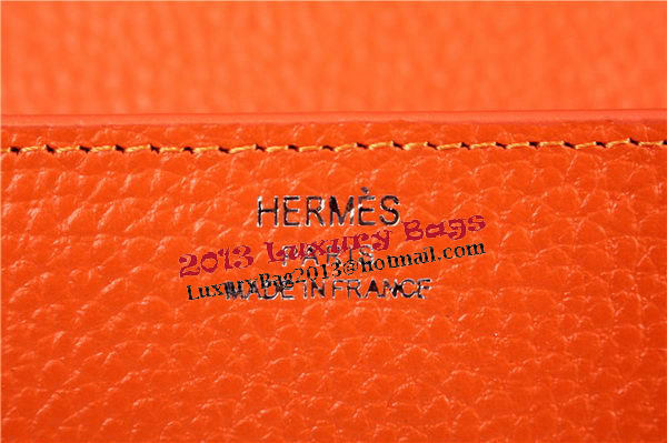 Hermes Jige Clutch Bag Calfskin Leather HQ864 Orange Hermes Jige Clutch Bag Calfskin Leather HQ864 Orange