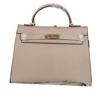 Hermes Kelly 32cm Shoulder Bags Grained Leather Grey Hermes Kelly 32cm Shoulder Bags Grained Leather Grey