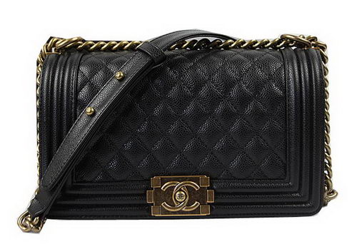 Boy Chanel Flap Shoulder Bags Black Original Cannage Pattern A67025 Gold Boy Chanel Flap Shoulder Bags Black Original Cannage Pattern A67025 Gold