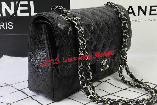 Chanel 2.55 Series Bags Black Cannage Pattern Leather CFA1112 Silver Chanel 2.55 Series Bags Black Cannage Pattern Leather CFA1112 Silver