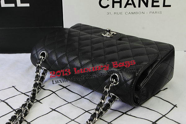 Chanel 2.55 Series Bags Black Cannage Pattern Leather CFA1112 Silver Chanel 2.55 Series Bags Black Cannage Pattern Leather CFA1112 Silver