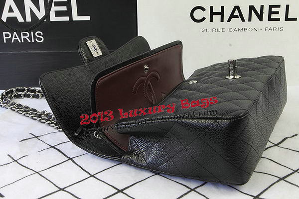 Chanel 2.55 Series Bags Black Cannage Pattern Leather CFA1112 Silver Chanel 2.55 Series Bags Black Cannage Pattern Leather CFA1112 Silver