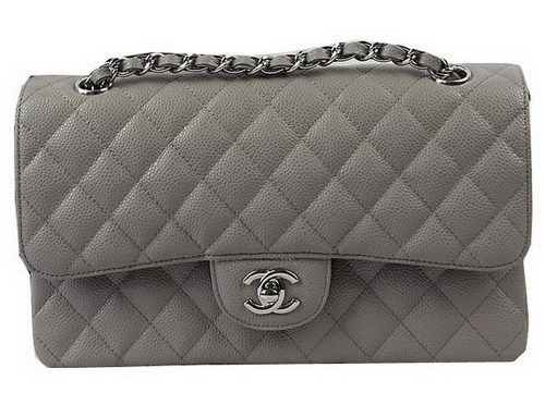 Chanel 2.55 Series Bags Grey Cannage Pattern Leather CFA1112 Silver Chanel 2.55 Series Bags Grey Cannage Pattern Leather CFA1112 Silver