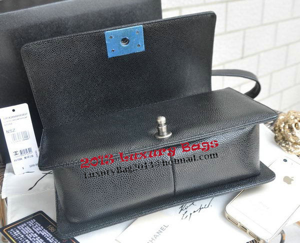 Chanel Boy Flap Shoulder Bags Black Cannage Pattern Leather A67086 Silver Chanel Boy Flap Shoulder Bags Black Cannage Pattern Leather A67086 Silver