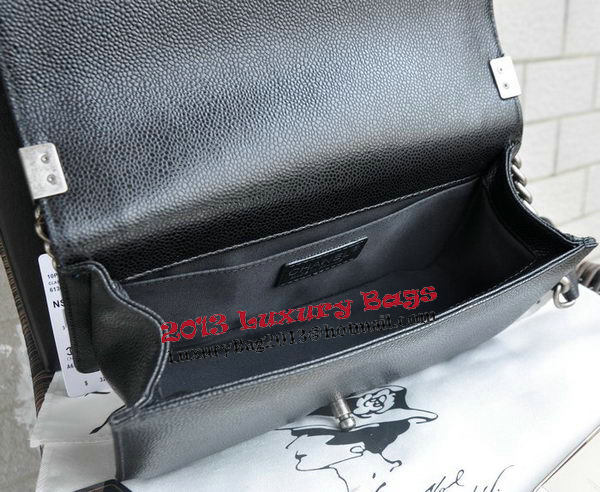 Chanel Boy Flap Shoulder Bags Black Cannage Pattern Leather A67086 Silver Chanel Boy Flap Shoulder Bags Black Cannage Pattern Leather A67086 Silver