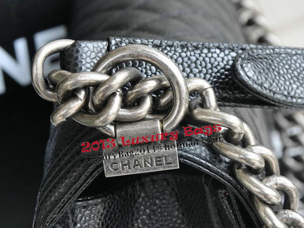 Chanel Boy Flap Shoulder Bags Black Cannage Pattern Leather A67086 Silver Chanel Boy Flap Shoulder Bags Black Cannage Pattern Leather A67086 Silver