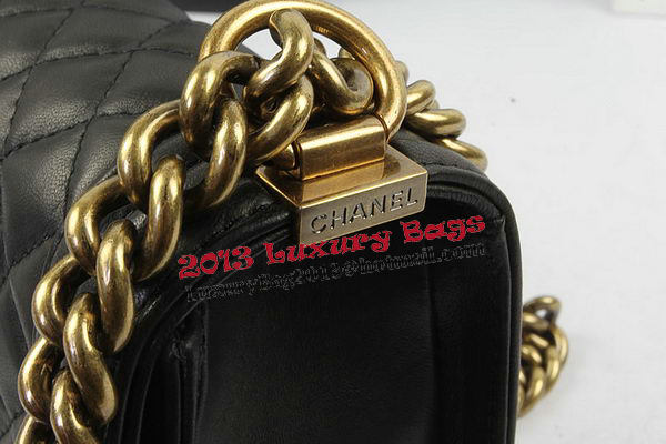 Chanel Boy Flap Shoulder Bags Black Original Lambskin Leather A67085 Gold Chanel Boy Flap Shoulder Bags Black Original Lambskin Leather A67085 Gold