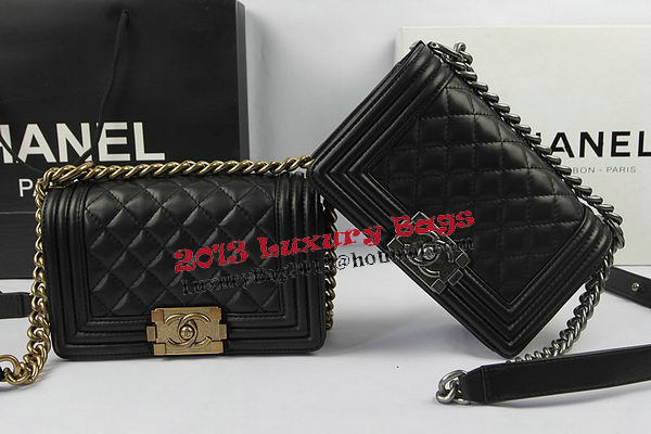 Chanel Boy Flap Shoulder Bags Black Original Lambskin Leather A67085 Silver Chanel Boy Flap Shoulder Bags Black Original Lambskin Leather A67085 Silver