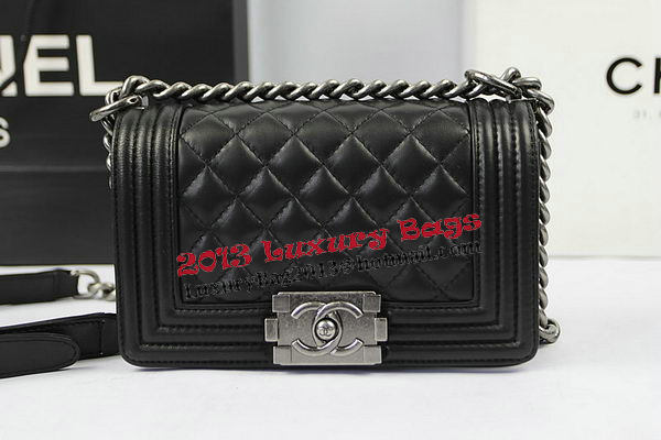 Chanel Boy Flap Shoulder Bags Black Original Lambskin Leather A67085 Silver Chanel Boy Flap Shoulder Bags Black Original Lambskin Leather A67085 Silver