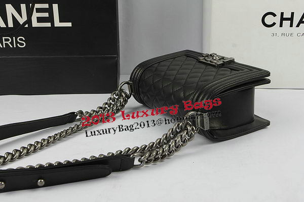Chanel Boy Flap Shoulder Bags Black Original Lambskin Leather A67085 Silver Chanel Boy Flap Shoulder Bags Black Original Lambskin Leather A67085 Silver