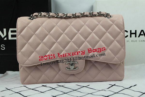 Chanel Classic Flap Bag Pink Cannage Pattern CF1113 Silver Chanel Classic Flap Bag Pink Cannage Pattern CF1113 Silver