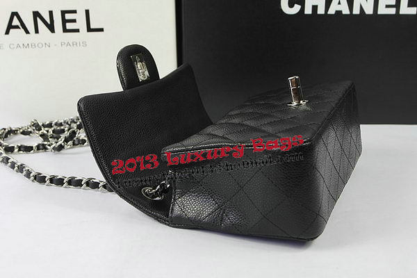 Chanel Classic MINI Flap Bag Black Cannage Pattern CF1119 Silver Chanel Classic MINI Flap Bag Black Cannage Pattern CF1119 Silver