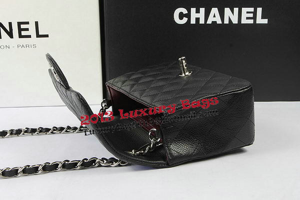 Chanel Classic MINI Flap Bag Black Cannage Pattern CF1119 Silver Chanel Classic MINI Flap Bag Black Cannage Pattern CF1119 Silver