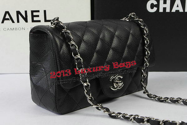 Chanel Classic MINI Flap Bag Black Cannage Pattern CF1119 Silver Chanel Classic MINI Flap Bag Black Cannage Pattern CF1119 Silver