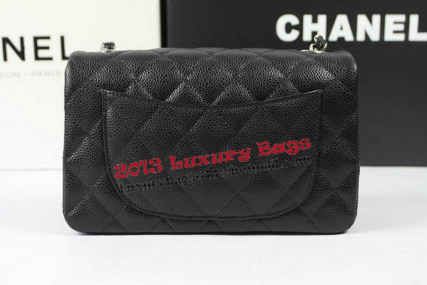 Chanel Classic MINI Flap Bag Black Cannage Pattern CF1119 Silver Chanel Classic MINI Flap Bag Black Cannage Pattern CF1119 Silver