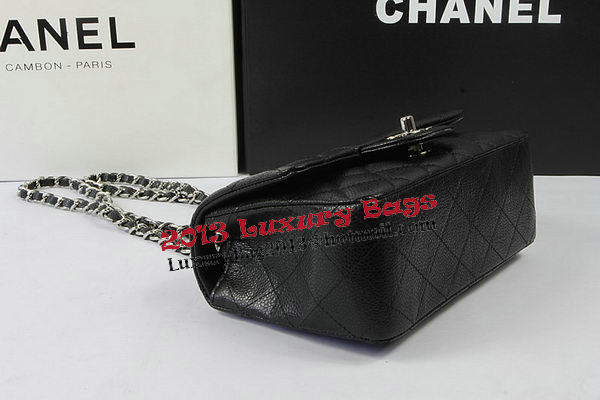Chanel Classic MINI Flap Bag Black Cannage Pattern CF1119 Silver Chanel Classic MINI Flap Bag Black Cannage Pattern CF1119 Silver
