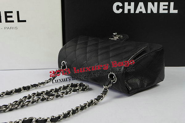 Chanel Classic MINI Flap Bag Black Cannage Pattern CF1119 Silver Chanel Classic MINI Flap Bag Black Cannage Pattern CF1119 Silver