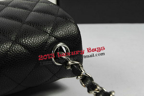 Chanel Classic MINI Flap Bag Black Cannage Pattern CF1119 Silver Chanel Classic MINI Flap Bag Black Cannage Pattern CF1119 Silver