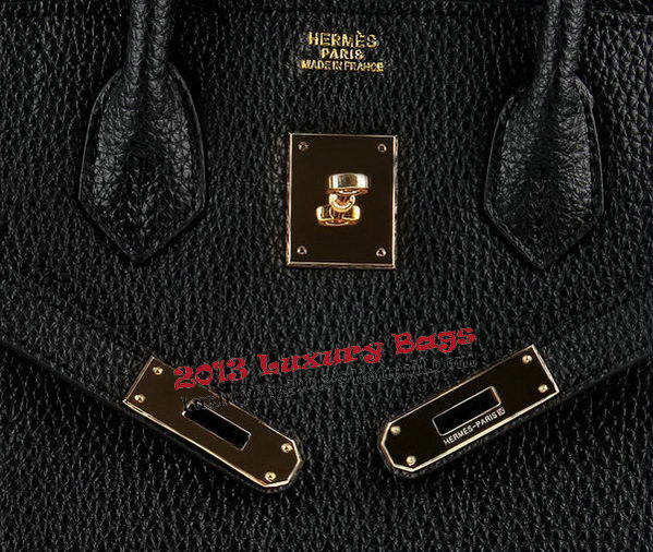 Hermes Birkin 35CM Tote Bags Black Grainy Leather H-35 Gold Hermes Birkin 35CM Tote Bags Black Grainy Leather H-35 Gold