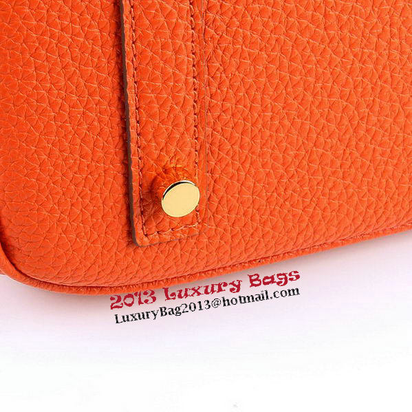 Hermes Birkin 35CM Tote Bags Orange Grainy Leather H-35 Gold Hermes Birkin 35CM Tote Bags Orange Grainy Leather H-35 Gold