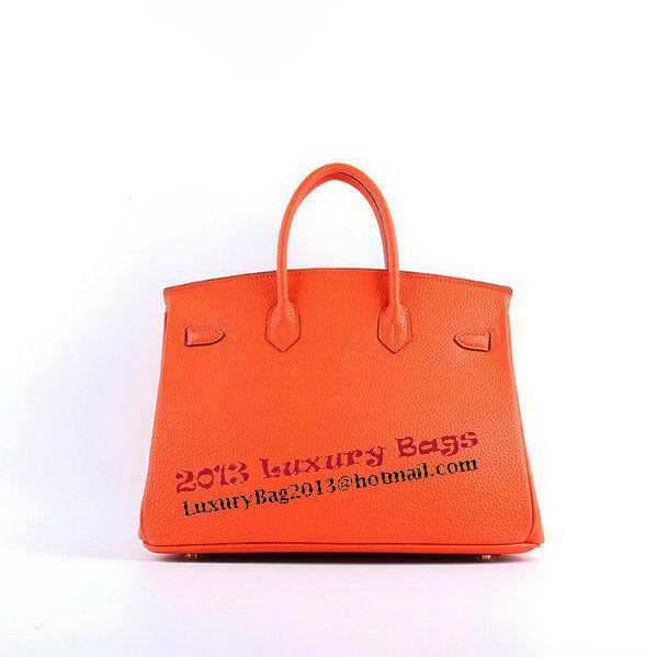 Hermes Birkin 35CM Tote Bags Orange Grainy Leather H-35 Gold Hermes Birkin 35CM Tote Bags Orange Grainy Leather H-35 Gold