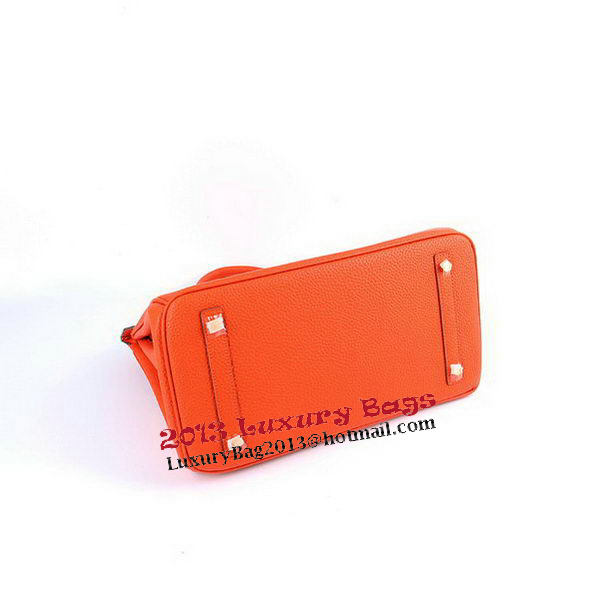 Hermes Birkin 35CM Tote Bags Orange Grainy Leather H-35 Gold Hermes Birkin 35CM Tote Bags Orange Grainy Leather H-35 Gold