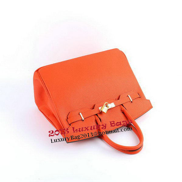 Hermes Birkin 35CM Tote Bags Orange Grainy Leather H-35 Gold Hermes Birkin 35CM Tote Bags Orange Grainy Leather H-35 Gold