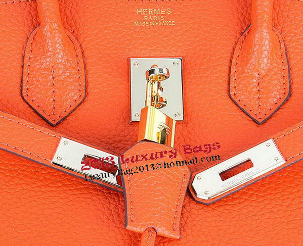 Hermes Birkin 35CM Tote Bags Orange Grainy Leather H-35 Gold Hermes Birkin 35CM Tote Bags Orange Grainy Leather H-35 Gold