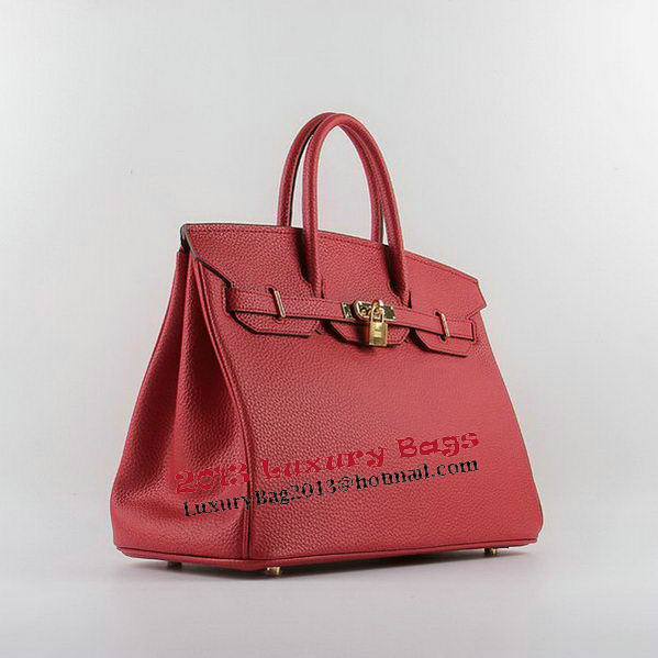 Hermes Birkin 35CM Tote Bags Red Grainy Leather H-35 Gold Hermes Birkin 35CM Tote Bags Red Grainy Leather H-35 Gold