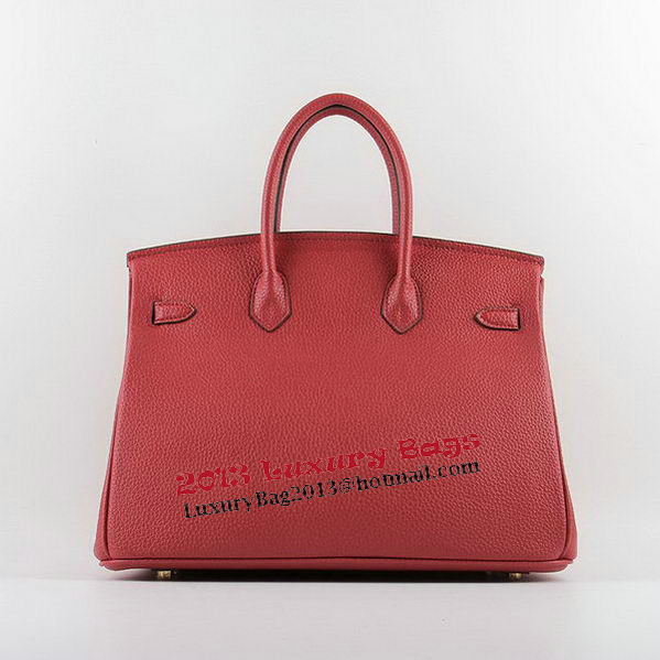Hermes Birkin 35CM Tote Bags Red Grainy Leather H-35 Gold Hermes Birkin 35CM Tote Bags Red Grainy Leather H-35 Gold