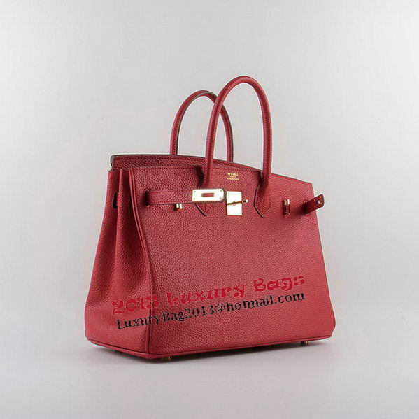 Hermes Birkin 35CM Tote Bags Red Grainy Leather H-35 Gold Hermes Birkin 35CM Tote Bags Red Grainy Leather H-35 Gold
