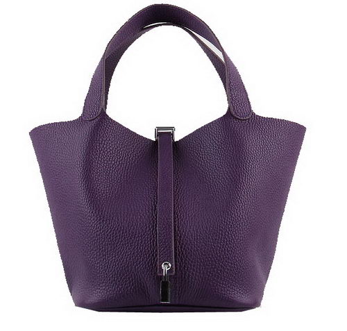 Hermes Picotin Lock MM Bags Clemence Leather H8616 Purple Hermes Picotin Lock MM Bags Clemence Leather H8616 Purple