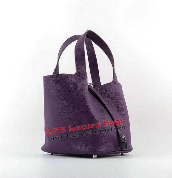 Hermes Picotin Lock MM Bags Clemence Leather H8616 Purple Hermes Picotin Lock MM Bags Clemence Leather H8616 Purple