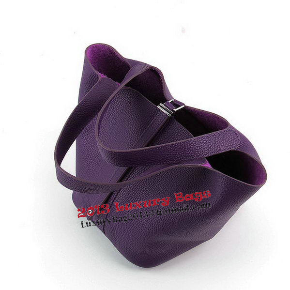 Hermes Picotin Lock MM Bags Clemence Leather H8616 Purple Hermes Picotin Lock MM Bags Clemence Leather H8616 Purple