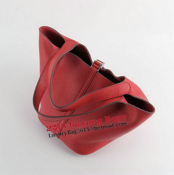 Hermes Picotin Lock MM Bags Clemence Leather H8616 Red Hermes Picotin Lock MM Bags Clemence Leather H8616 Red