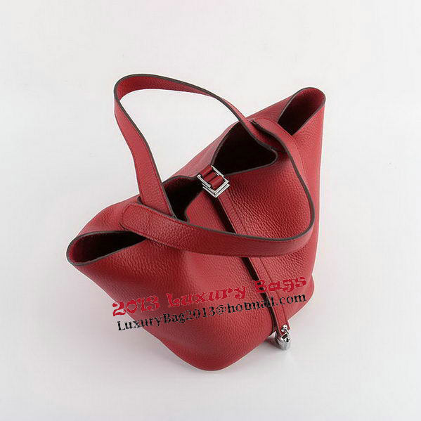 Hermes Picotin Lock MM Bags Clemence Leather H8616 Red Hermes Picotin Lock MM Bags Clemence Leather H8616 Red