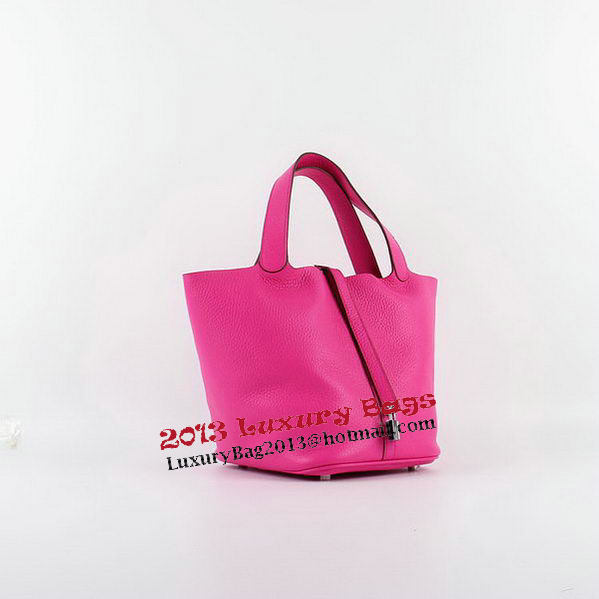 Hermes Picotin Lock PM Bags Clemence Leather H8615 Rose Hermes Picotin Lock PM Bags Clemence Leather H8615 Rose