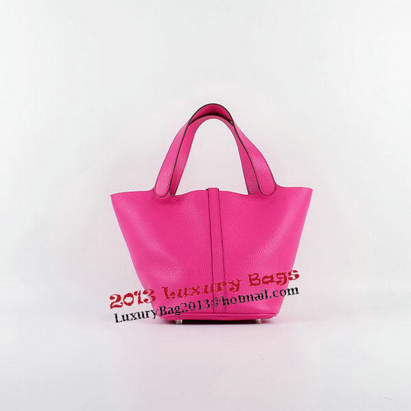 Hermes Picotin Lock PM Bags Clemence Leather H8615 Rose Hermes Picotin Lock PM Bags Clemence Leather H8615 Rose