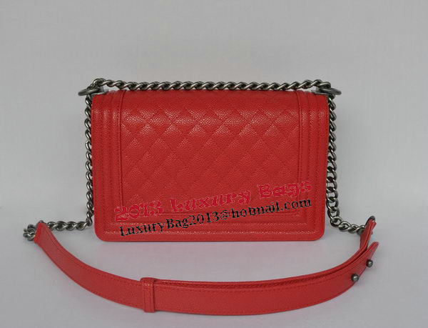 Chanel Boy Flap Shoulder Bags Red Cannage Pattern Leather A67086 Silver Chanel Boy Flap Shoulder Bags Red Cannage Pattern Leather A67086 Silver
