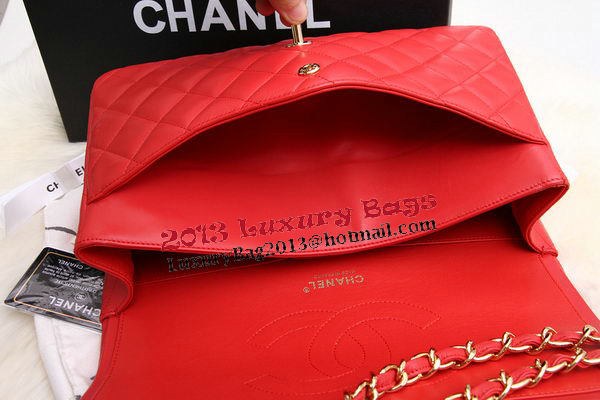 Chanel Jumbo Double Flaps Bags Original Lambskin Leather A36097 Red Chanel Jumbo Double Flaps Bags Original Lambskin Leather A36097 Red