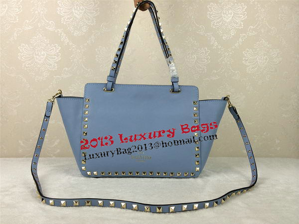 Valentino Garavani Rockstud mini Tote Bag Original Leather VG1916 SkyBlue Valentino Garavani Rockstud mini Tote Bag Original Leather VG1916 SkyBlue