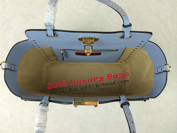 Valentino Garavani Rockstud mini Tote Bag Original Leather VG1916 SkyBlue Valentino Garavani Rockstud mini Tote Bag Original Leather VG1916 SkyBlue