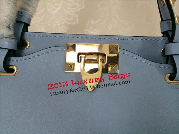 Valentino Garavani Rockstud mini Tote Bag Original Leather VG1916 SkyBlue Valentino Garavani Rockstud mini Tote Bag Original Leather VG1916 SkyBlue