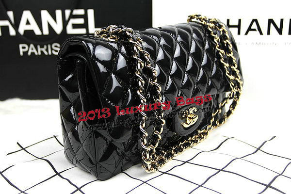Chanel 2.55 Series Bags Black Original Patent Leather A1112 Gold Chanel 2.55 Series Bags Black Original Patent Leather A1112 Gold
