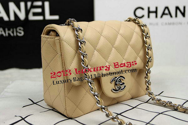 Chanel Classic MINI Flap Bag CF1115 Apricot Cannage Pattern Silver Chanel Classic MINI Flap Bag CF1115 Apricot Cannage Pattern Silver