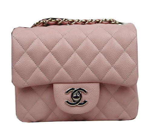Chanel Classic MINI Flap Bag CF1115 Pink Cannage Pattern Silver Chanel Classic MINI Flap Bag CF1115 Pink Cannage Pattern Silver