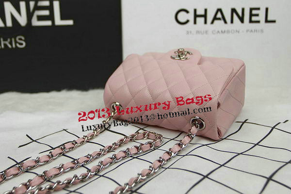 Chanel Classic MINI Flap Bag CF1115 Pink Cannage Pattern Silver Chanel Classic MINI Flap Bag CF1115 Pink Cannage Pattern Silver